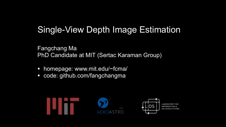 single view depth image estimation