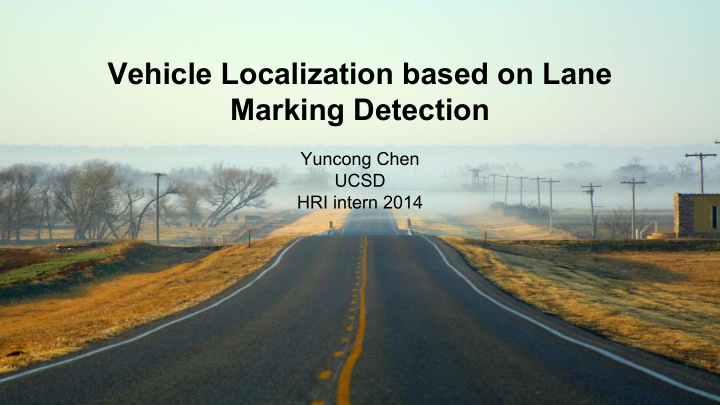 vehicle localization based on lane marking detection