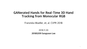 GANerated Hands for Real-Time 3D Hand  Tracking from Monocular RGB  Franziska Mueller, et, al. CVPR