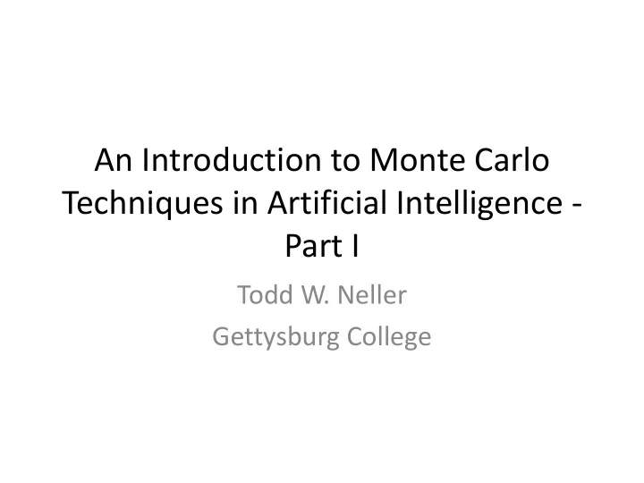 techniques in artificial intelligence