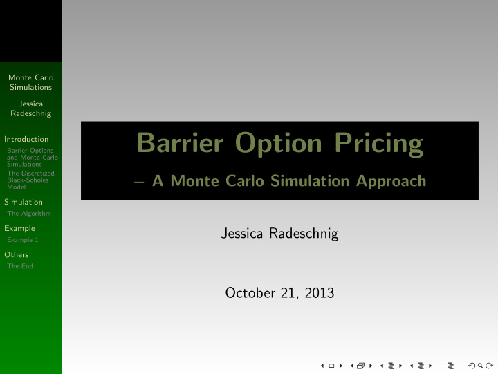 barrier option pricing