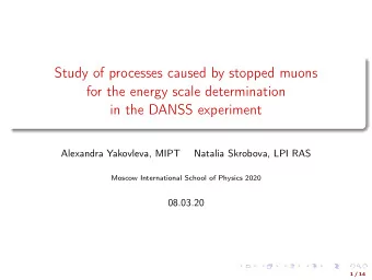 Study of processes caused by stopped muons  for the energy scale determination  in the DANSS