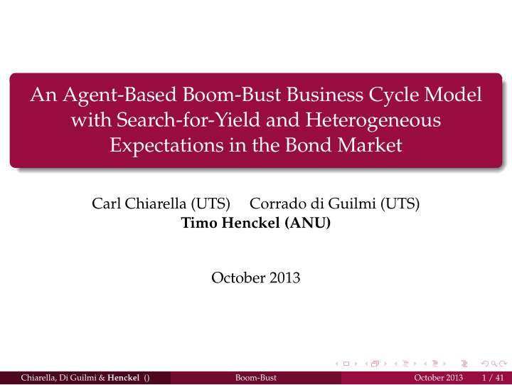 an agent based boom bust business cycle model with search