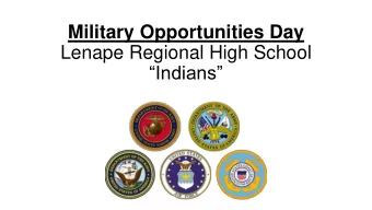 Lenape Regional High School  Indians  Terminal Learning Objectives  By the end of our time