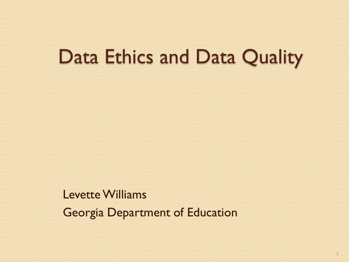 data ethics and data quality