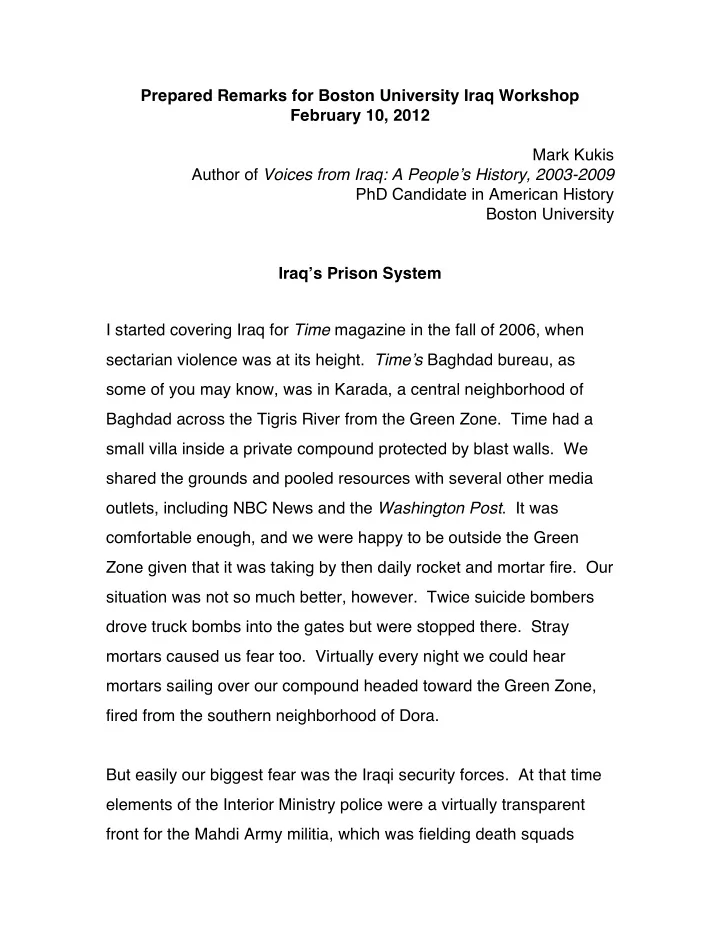 prepared remarks for boston university iraq workshop