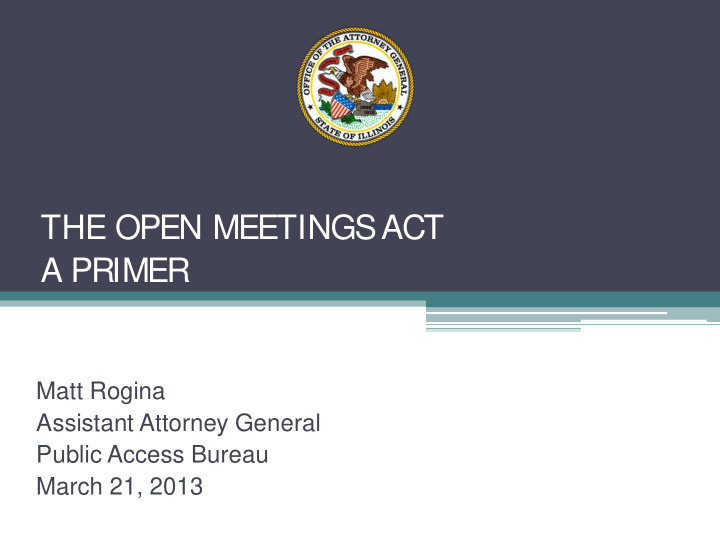 the open meetings act a primer