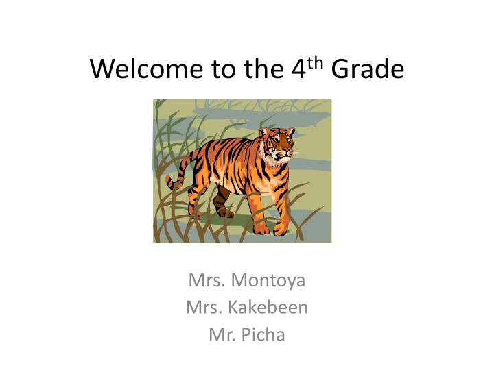welcome to the 4 th grade
