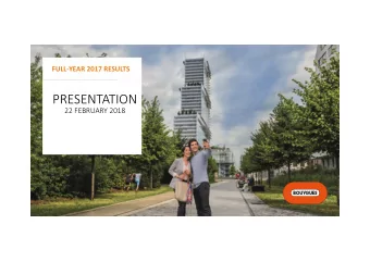 PRESENTATION  22 FEBRUARY 2018  This presentation contains forward-looking information and