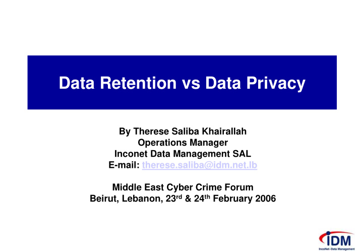 data retention vs data privacy