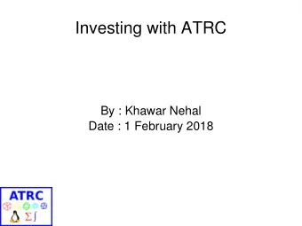 Investing with ATRC  By : Khawar Nehal  Date : 1 February 2018  Job vs Business  Job vs Business