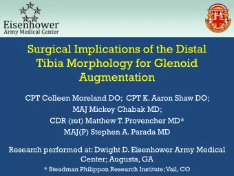 Surgical Implications of the Distal  Tibia Morphology for Glenoid  Augmentation  CPT Colleen