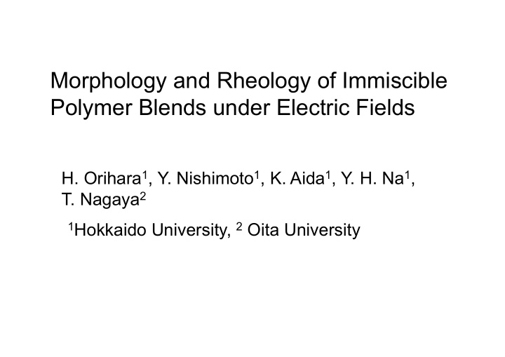 morphology and rheology of immiscible polymer blends