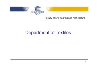 Department of Textiles  1  1    Established in 1929    Faculty of Applied Sciences,  now