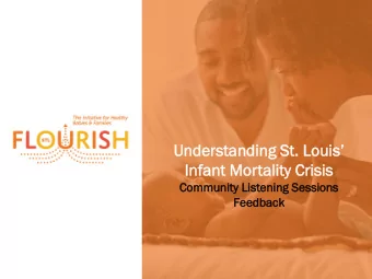 Understanding St. Louis  Infan  ant  t Mo  Mortal  tality  ity Crisis  sis  Commun  mmunity  ity