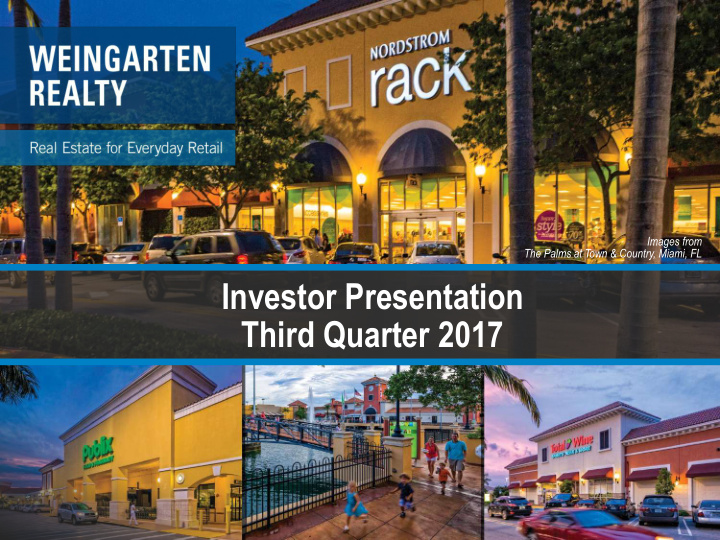 investor presentation third quarter 2017 forward looking