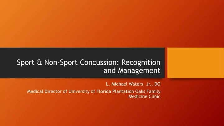 sport amp non sport concussion recognition