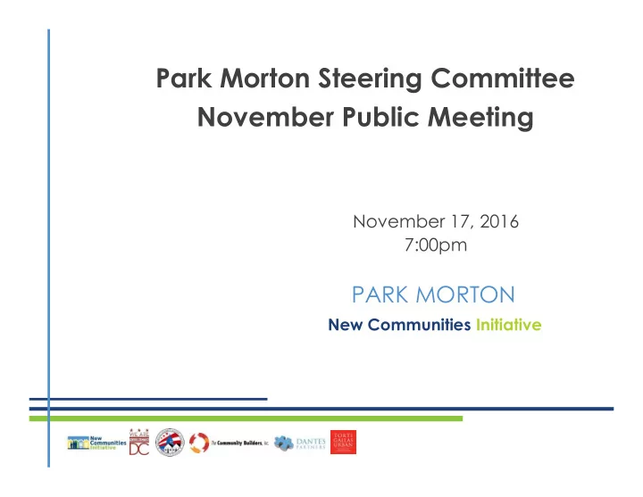 park morton steering committee november public meeting