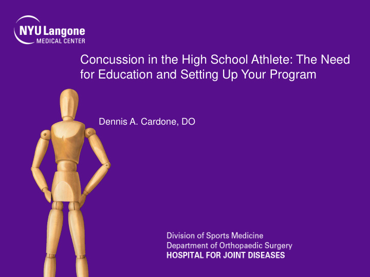 concussion in the high school athlete the need for