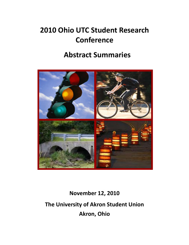 2010 ohio utc student research conference abstract