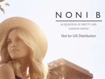 Not for US Distribution  NOT FOR US DISTRIBUTION  Disclaimer This investor presentation (