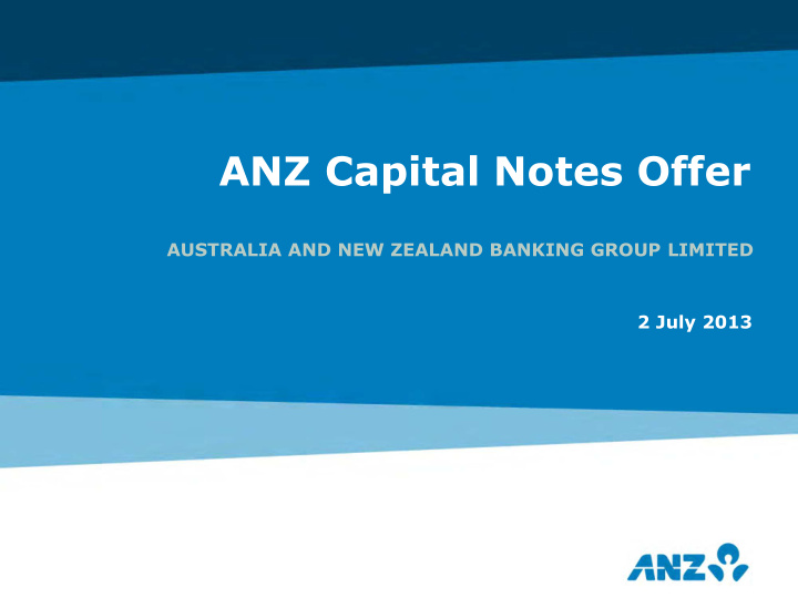 anz capital notes offer