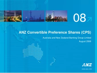 ANZ Convertible Preference Shares (CPS)  Australia and New Zealand Banking Group Limited  August
