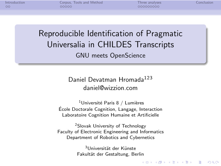 reproducible identification of pragmatic universalia in