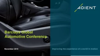 Barclays Global  Automotive Conference  Improving the experience of a world in motion  November