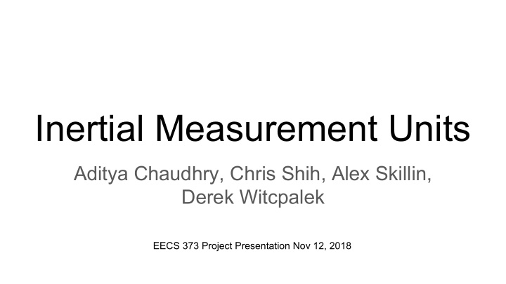 inertial measurement units