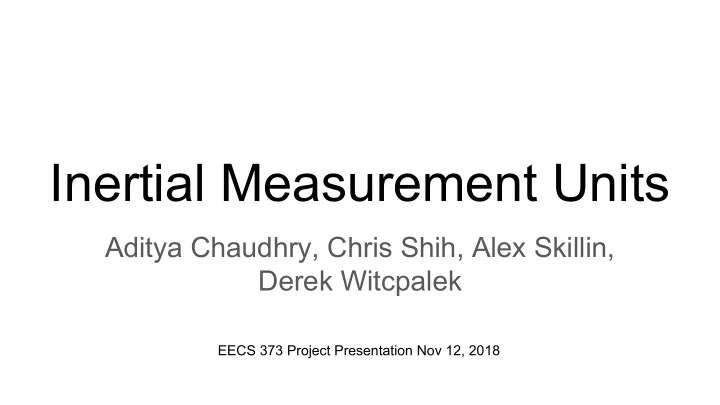 inertial measurement units