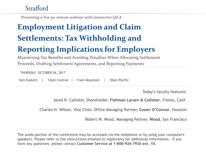 employment litigation and claim settlements tax