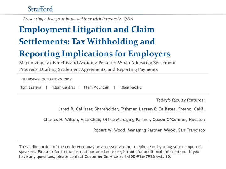 employment litigation and claim settlements tax
