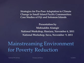 Mainstreaming Environment  for Poverty Reduction  Background  Approach  Framework
