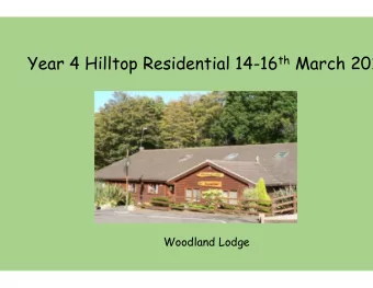 Year 4 Hilltop Residential 14-16 th March 2016  Woodland Lodge  Co-operation &amp; Community