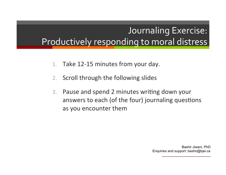 journaling exercise productively responding to moral