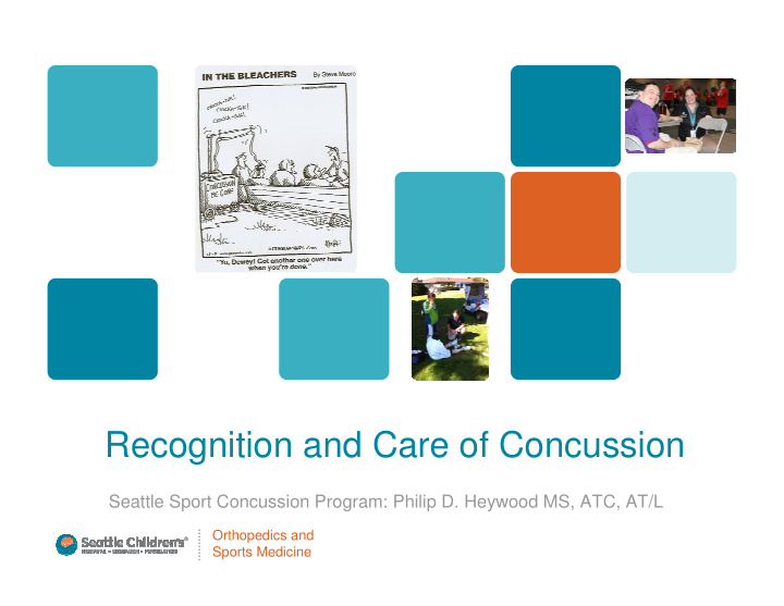 recognition and care of concussion