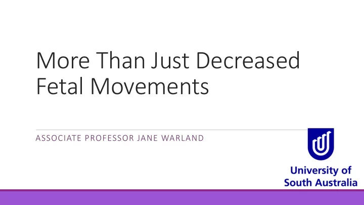more than just decreased
