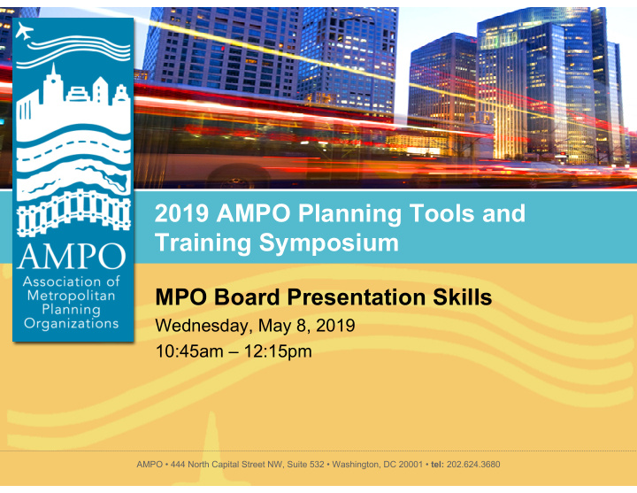 2019 ampo planning tools and training symposium