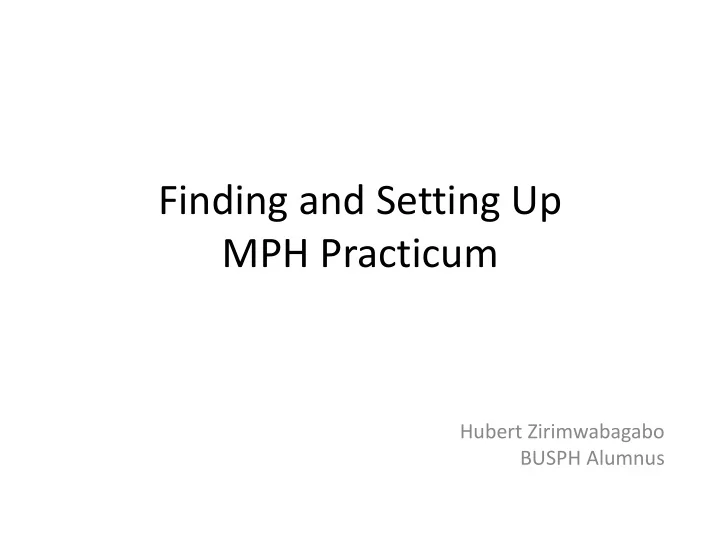 mph practicum