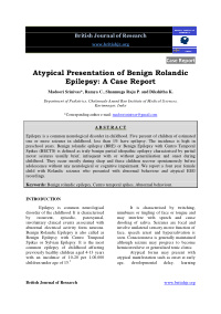atypical presentation of benign rolandic epilepsy a case