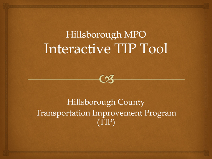 hillsborough county transportation improvement program tip