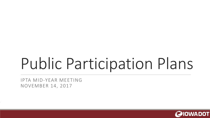 public participation plans