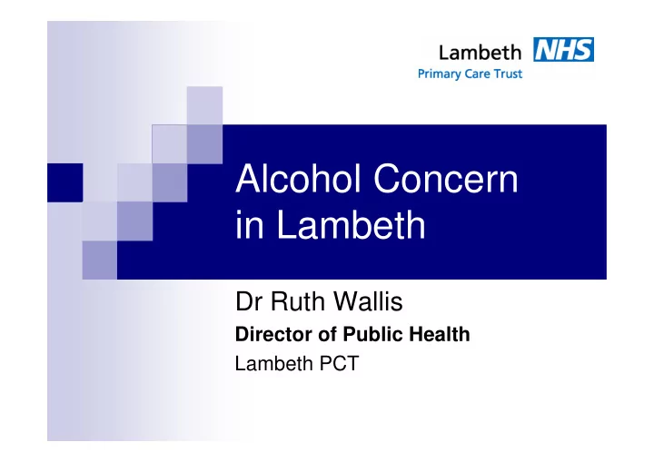 alcohol concern in lambeth