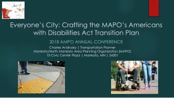 with Disabilities Act Transition Plan  2018 AMPO ANNUAL CONFERENCE Charles Androsky |