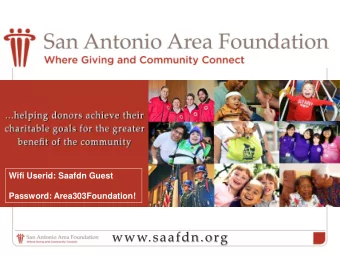 www.saafdn.org  Agenda  Welcome and Introductions  Seniors  SALSA (Successfully Aging and