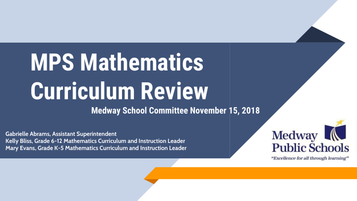 mps mathematics curriculum review