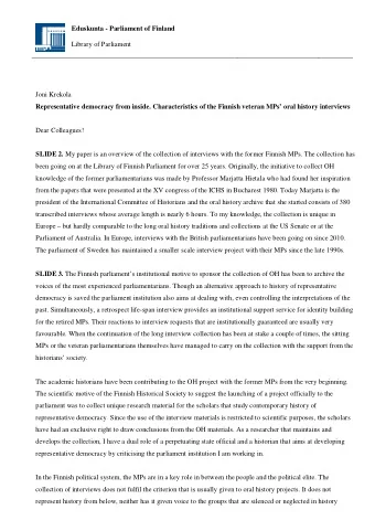 Eduskunta - Parliament of Finland  Library of Parliament  Joni Krekola  Representative democracy