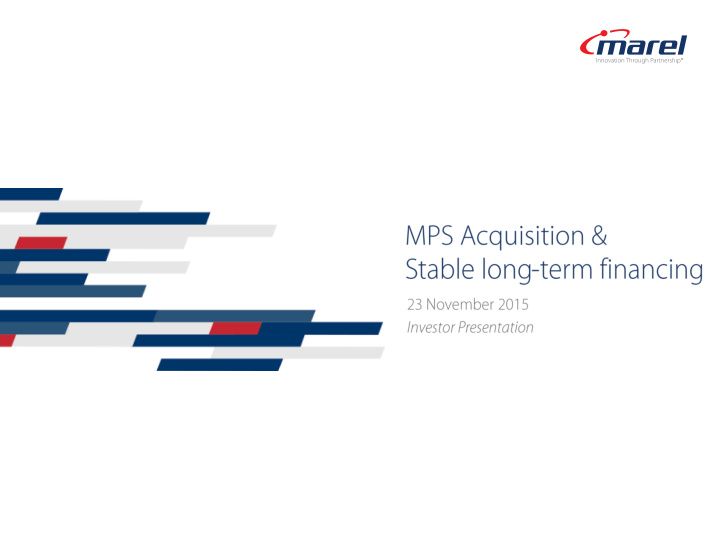 mps is a leader in primary processing solutions for the