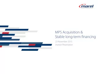 MPS is a leader in primary processing solutions for the pork and beef industry and  in